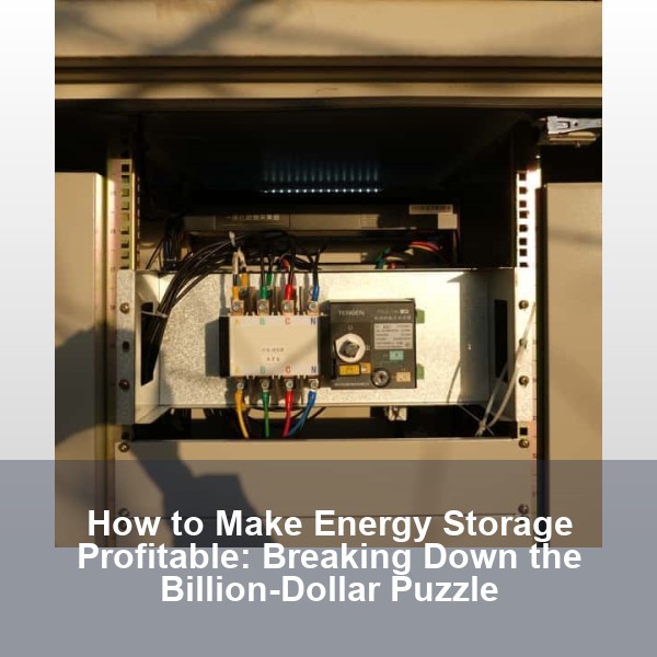 How to Make Energy Storage Profitable: Breaking Down the Billion-Dollar Puzzle